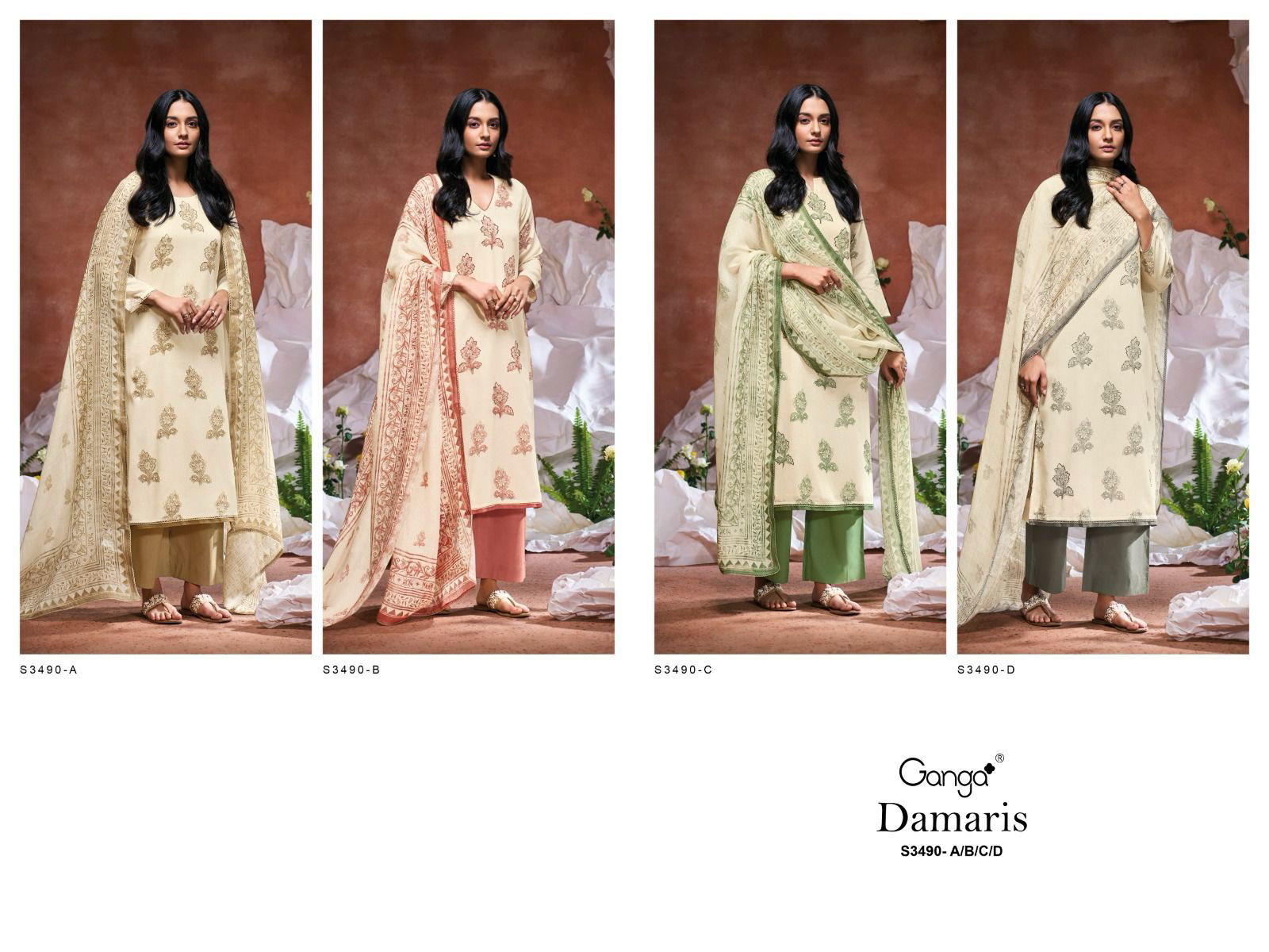 Damaris 3490 by Ganga Cotton Dobby Designer Salwar Suit Suppliers In India
